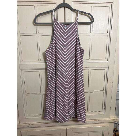 Prana size small striped sundress maroon and white - Picture 4 of 6